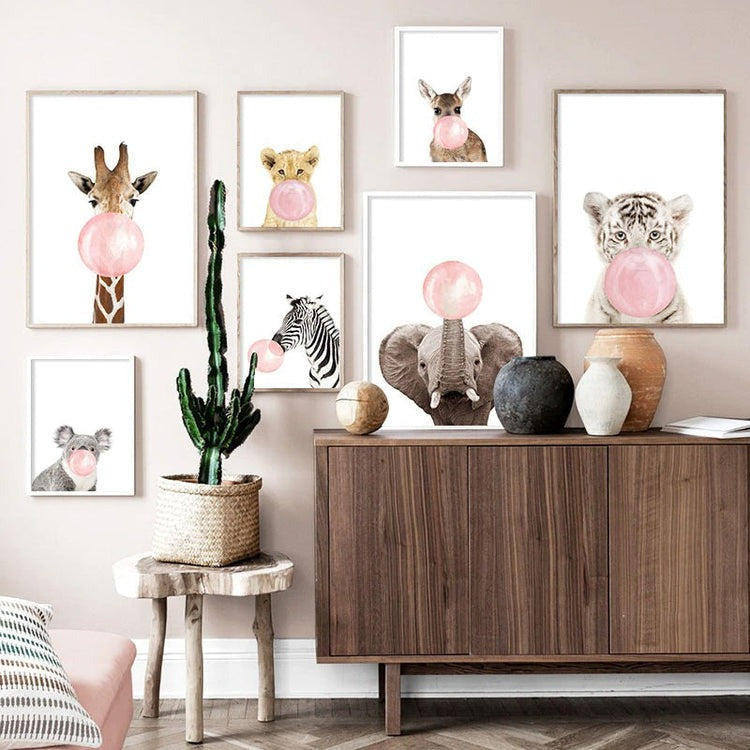Nordic Nursery Wall Art Babys Room Baby Animals Posters and Print Cute Quotes Wall Decals For Childrens Nursery Kindergarten Decor Ideas 2024