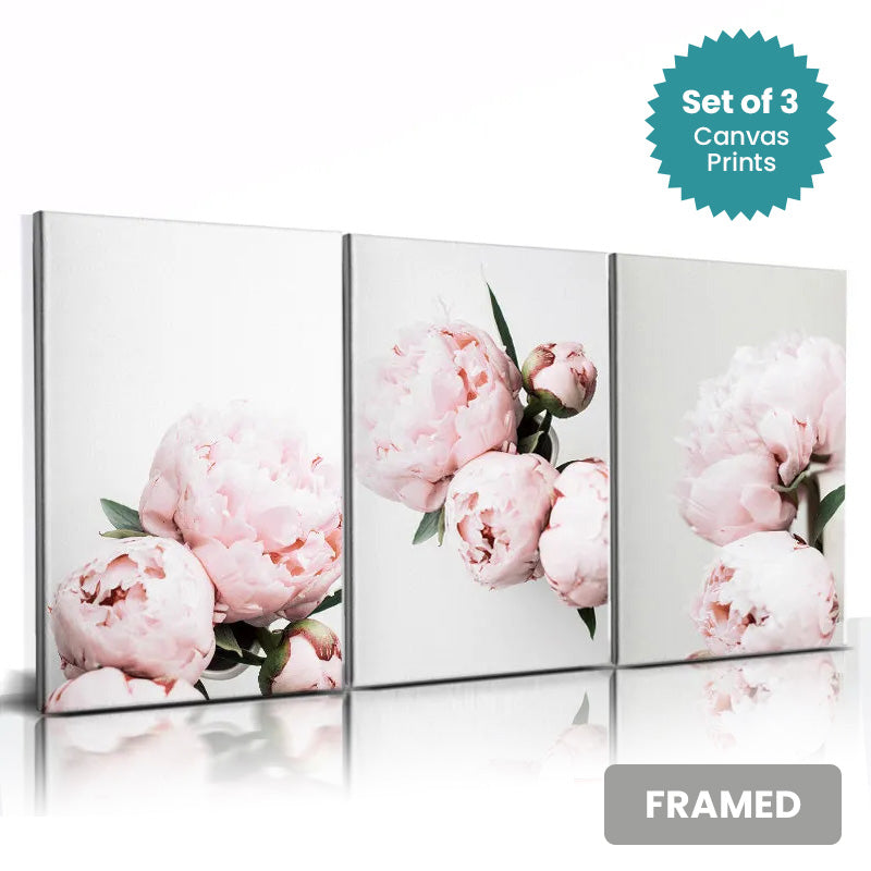 Set of 3Pcs FRAMED Nordic Abstract Wall Art Fine Art Canvas Prints, Framed With Wood Frame. Size Options: 20x30cm & 30x40cm