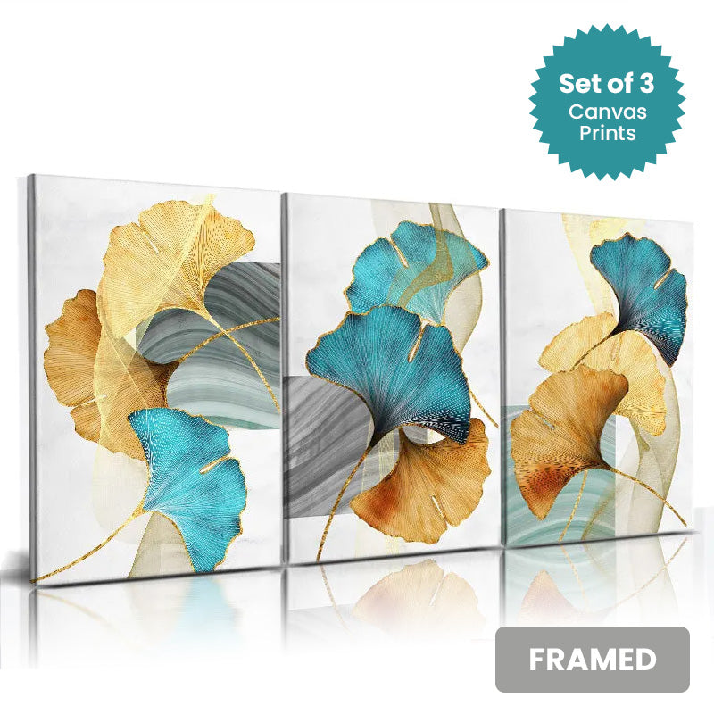 Set of 3Pcs FRAMED Nordic Abstract Wall Art Fine Art Canvas Prints, Framed With Wood Frame. Size Options: 20x30cm & 30x40cm