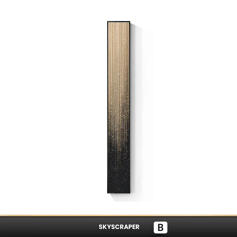 Modern Abstract Particle Geometry Wall Art Slim Format Fine Art Canvas Prints Vertical Skyscraper Format Pictures For Entrance Hall Home Office Decor