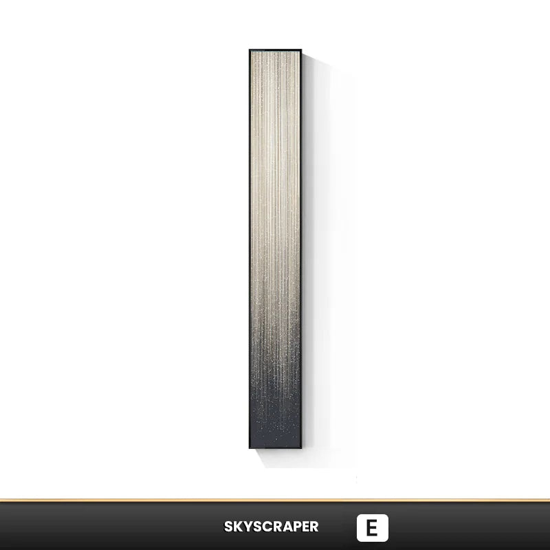 Modern Abstract Particle Geometry Wall Art Slim Format Fine Art Canvas Prints Vertical Skyscraper Format Pictures For Entrance Hall Home Office Decor