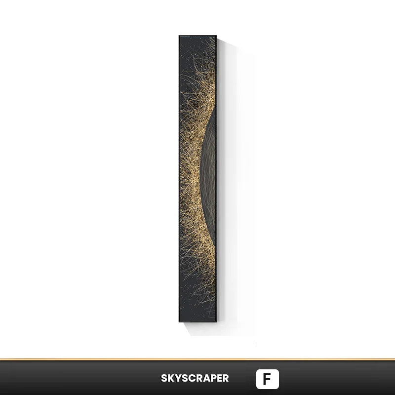 Modern Abstract Particle Geometry Wall Art Slim Format Fine Art Canvas Prints Vertical Skyscraper Format Pictures For Entrance Hall Home Office Decor