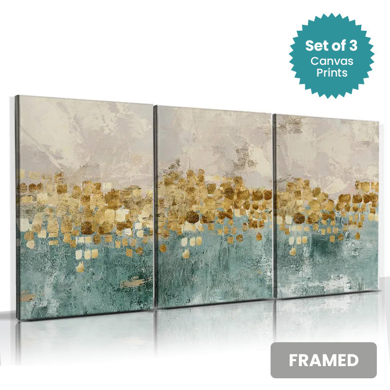 Set of 3Pcs FRAMED Nordic Abstract Wall Art Fine Art Canvas Prints, Framed With Wood Frame. Size Options: 20x30cm & 30x40cm