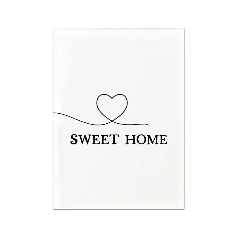 Home Sweet Home Black White Quotes Posters Wall Art Fine Art Canvas Prints Minimalist Nordic Pictures For Simple Living Room Decor