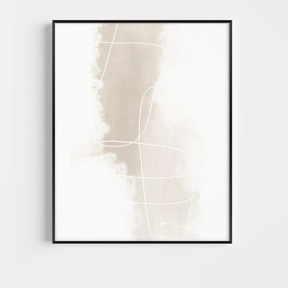 Absolute Minimal Beige White Abstract Wall Art Fine Art Canvas Prints Simple Artworks For Modern Apartment Living Room Art For Contemporary Decor