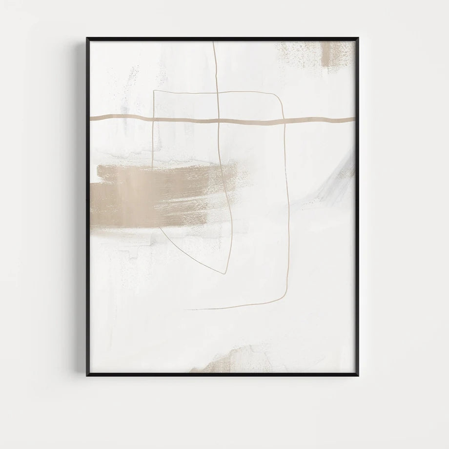 Absolute Minimal Beige White Abstract Wall Art Fine Art Canvas Prints Simple Artworks For Modern Apartment Living Room Art For Contemporary Decor