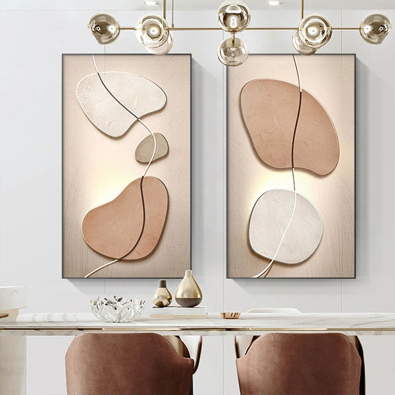 Abstract Beige Terracotta Pebble Stone Wall Art For Contemporary Interiors NordicWallArt