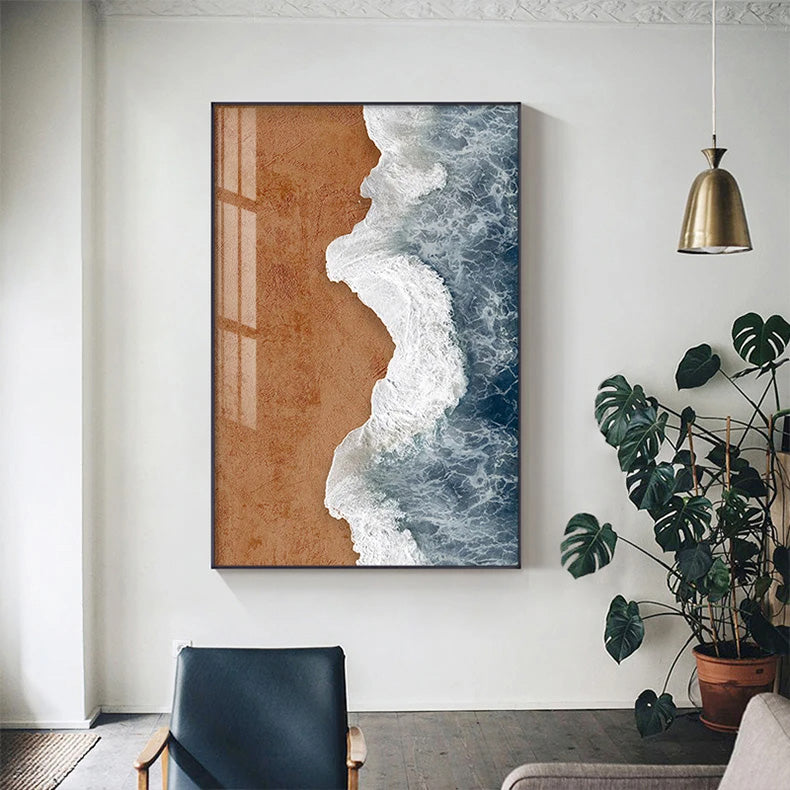 Abstract Coastal Beach Landscape Wall Art Fine Art Canvas Prints Pictures For Modern Apartment Living Room Dining Room Bedroom Art Decor 2025