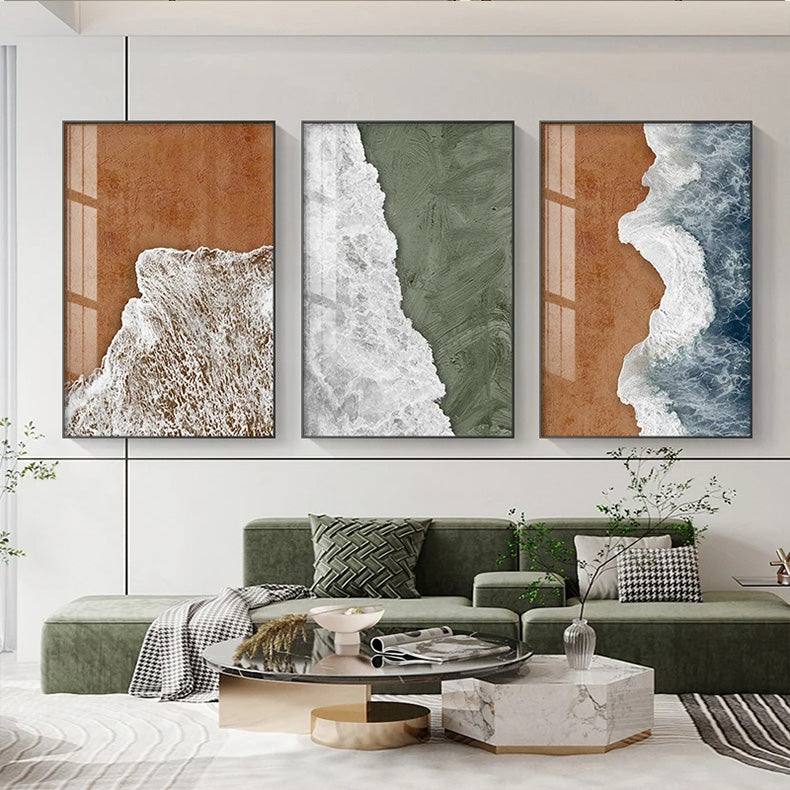 Abstract Coastal Beach Landscape Wall Art Fine Art Canvas Prints Pictures For Modern Apartment Living Room Dining Room Bedroom Art Decor 2025