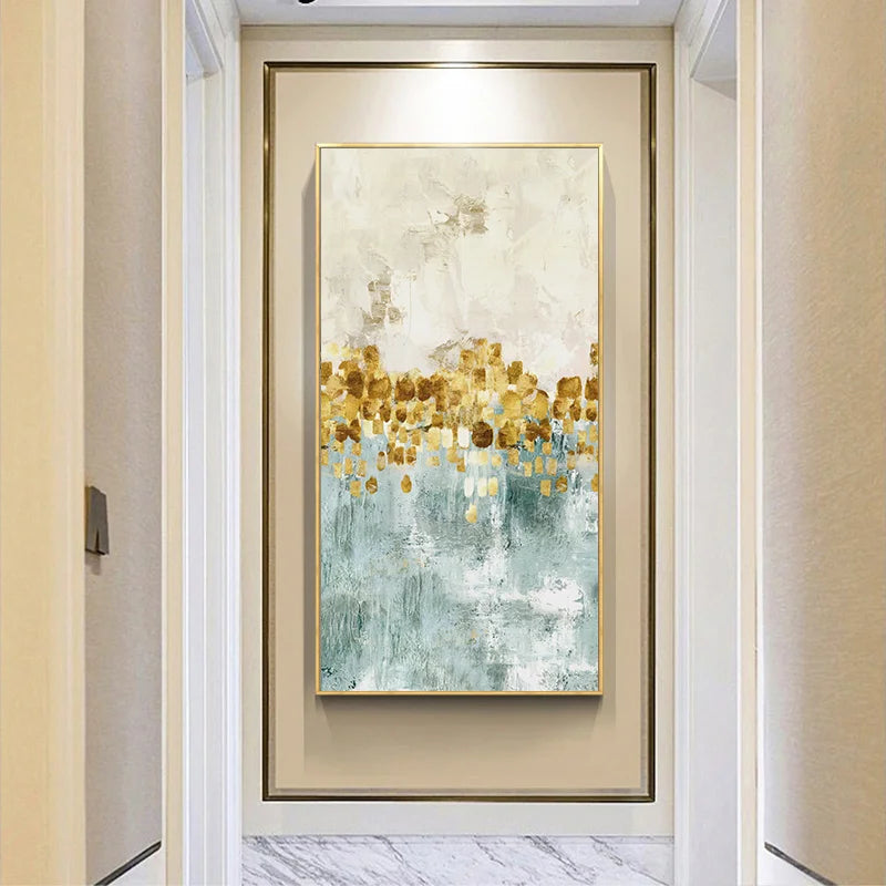 Abstract Golden Tree Auspicious Wall Art Fine Art Canvas Prints Pictures For Foyer Reception Entranceway Art For Home Office Interiors 2025