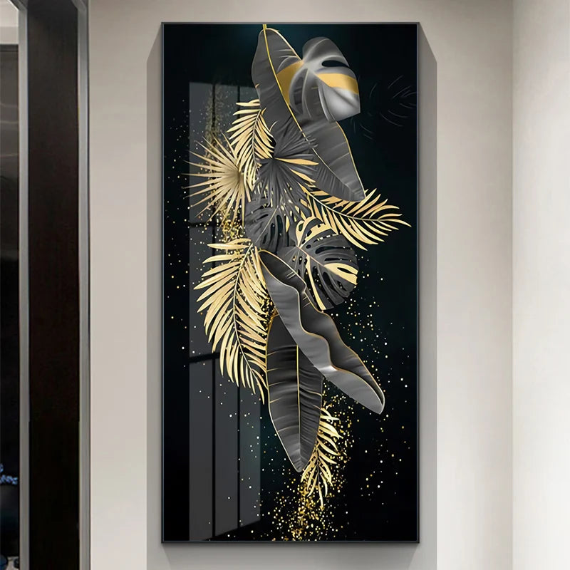 Abstract Golden Tree Auspicious Wall Art Fine Art Canvas Prints Pictures For Foyer Reception Entranceway Art For Home Office Interiors 2025