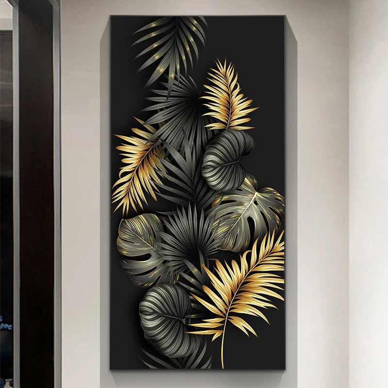 Abstract Golden Tree Auspicious Wall Art Fine Art Canvas Prints Pictures For Foyer Reception Entranceway Art For Home Office Interiors 2025