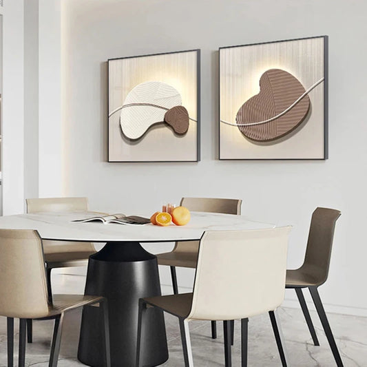 Abstract Nordic Stone Pebbles Square Format Wall Art Fine Art Canvas Prints Neutral Tones Pictures For Modern Living Room Bedroom Art Decor 2025