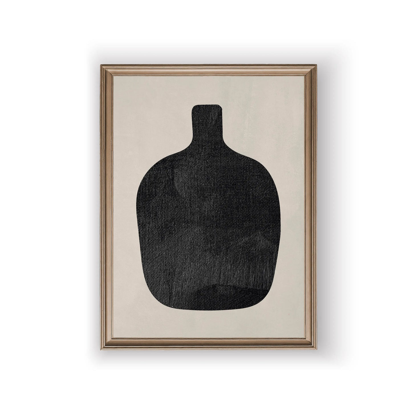 Abstract Still Life Vases Minimalist Wall Art Fine Art Canvas Prints Neutral Tone Black Brown Beige Pictures For Living Room Dining Room Scandinavian Style Home Decor