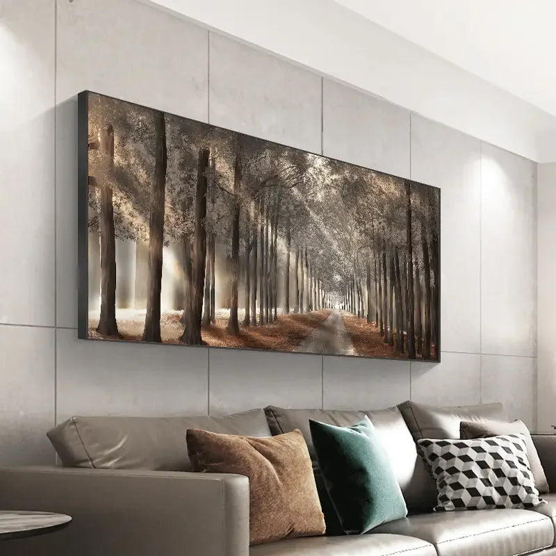 Autumn Sunshine Forest Wall Art Fine Art Canvas Print Natural Landscape Picture For Living Room Dining Room Scandinavian Home Decor