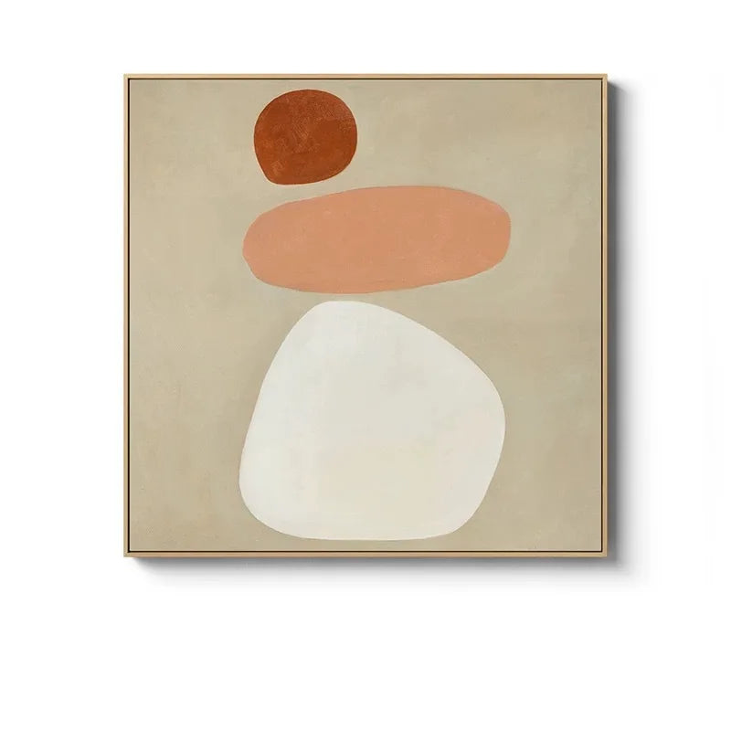 Beige Terracotta Minimalist Nordic Abstract Wall Art Fine Art Canvas Prints Square Format Pictures For Bedroom Modern Art For Living Room