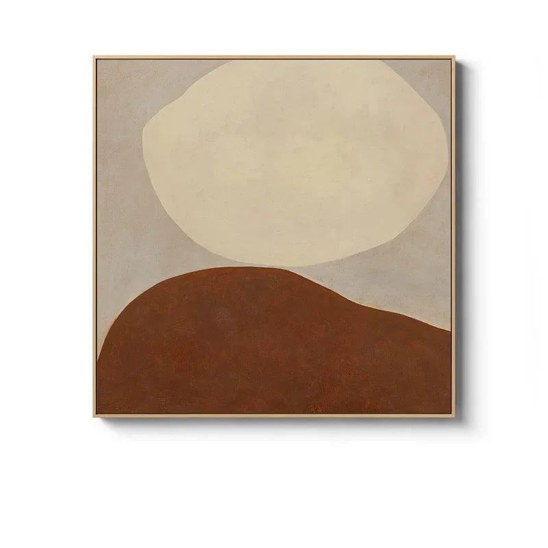 Beige Terracotta Minimalist Nordic Abstract Wall Art Fine Art Canvas Prints Square Format Pictures For Bedroom Modern Art For Living Room