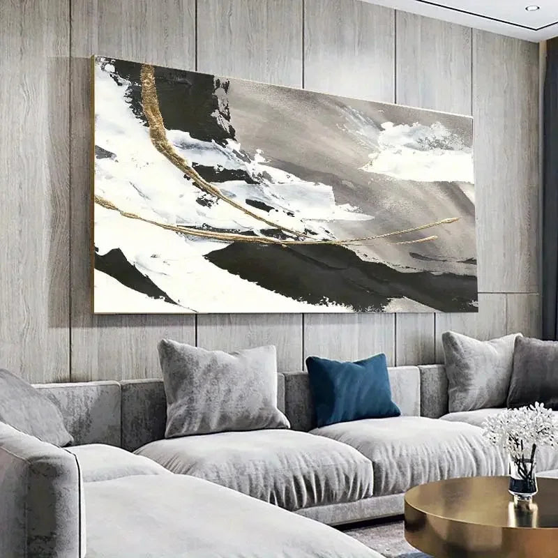 Big Abstract Wall Art Neutral Color Scheme Picture For Modern Living Room Dining Room Home Office Hotel Room Art Decor