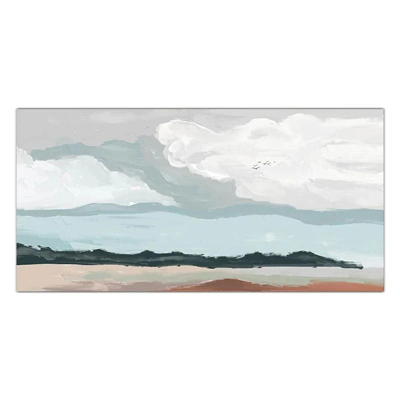 Big Sky Abstract Landscape Wall Art Fine Art Canvas Print Neutral Color Picture For Modern Apartment Living Room Nordic Picture For Above The Bed
