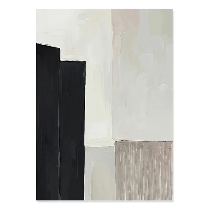 Black Beige Minimalist Abstract Wall Art Fine Art Canvas Prints Pictures For Living Room Bedroom Foyer Art For Contemporary Interiors