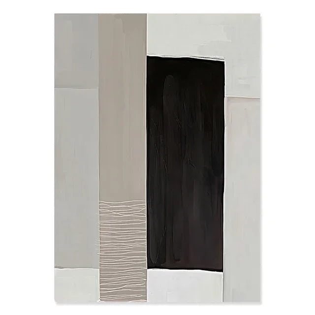 Black Beige Minimalist Abstract Wall Art Fine Art Canvas Prints Pictures For Living Room Bedroom Foyer Art For Contemporary Interiors