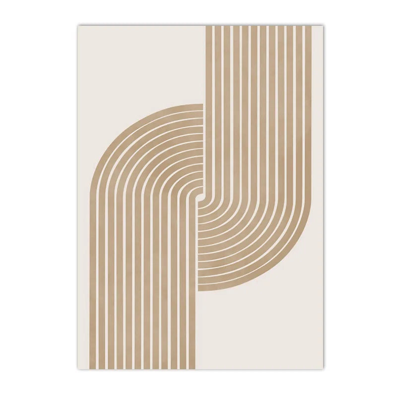 Beige geometric design on a white background