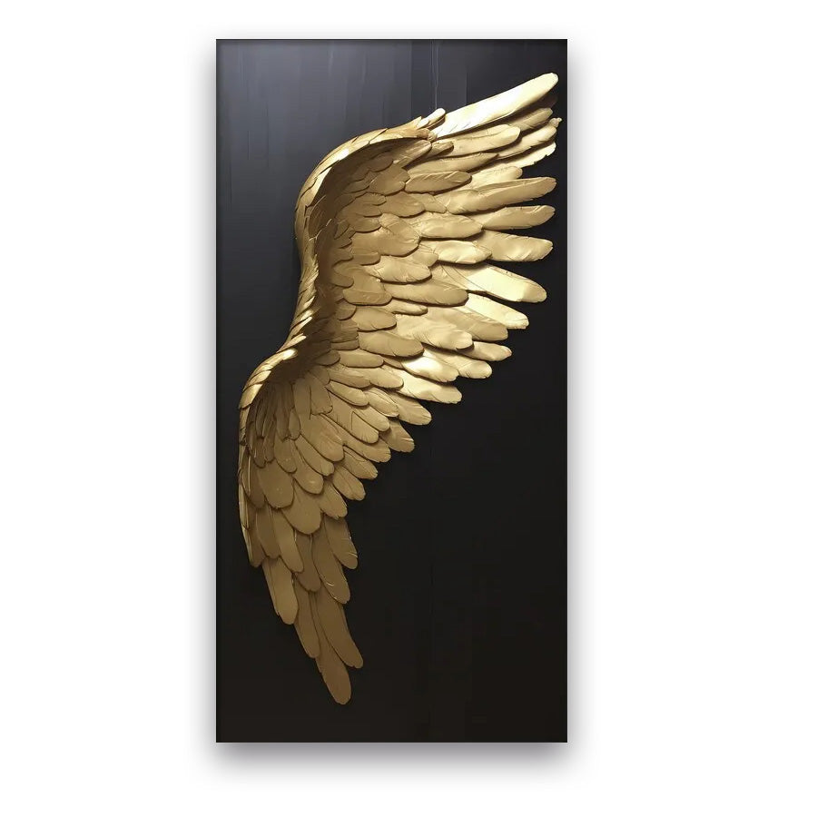 Big Sizes Golden Dream Angel Wings Wall Art Fine Art Canvas Prints Pictures For Modern Apartment Living Room Light Luxury Boutique Fashion House Art Decor