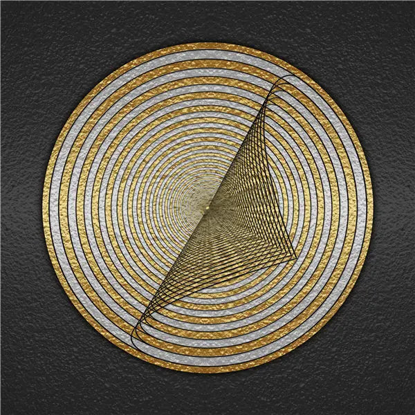 Black Golden Spherical Abstract Geometric Wall Art Fine Art Canvas Prints Modern Aesthetics Square Format Pictures For Living Room Home Office Decor