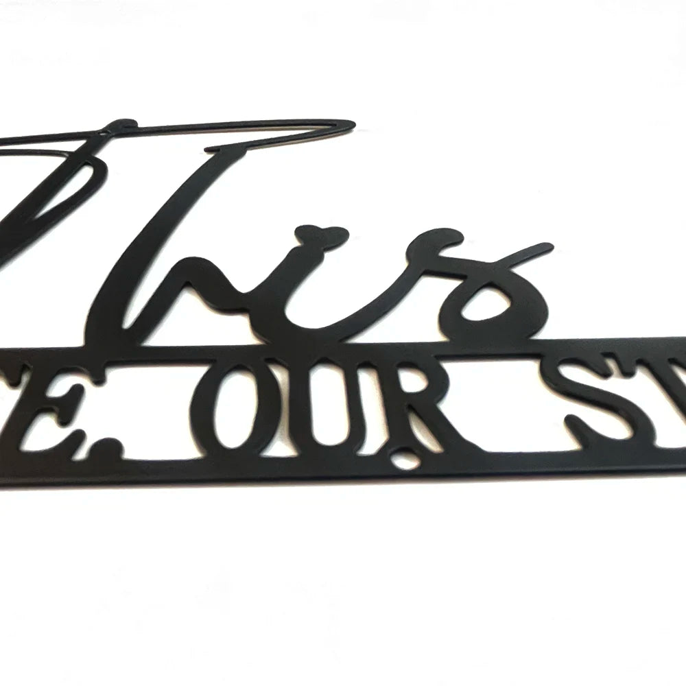 Black Metal Typographic Quote Wall Art 3d Iron Crafted This Is Us Wall Plaque For Living Room Dining Room Creative Nordic Wall Decor