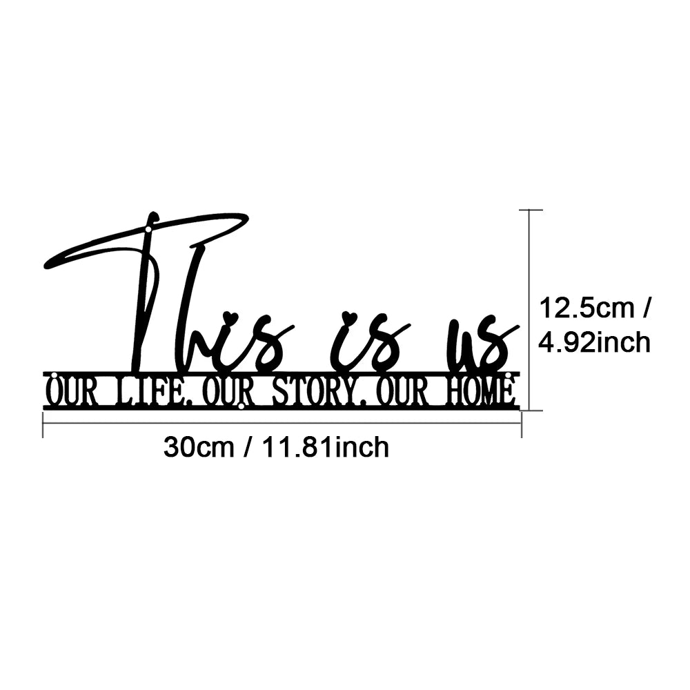 Black Metal Typographic Quote Wall Art 3d Iron Crafted This Is Us Wall Plaque For Living Room Dining Room Creative Nordic Wall Decor