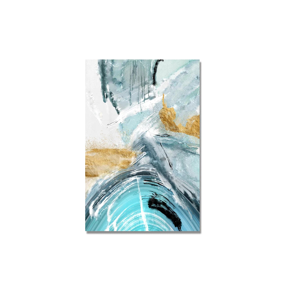 Blue Golden Nordic Marble Print Abstract Wall Art Fine Art Canvas Prints Pictures For Living Room Bedroom Home Office Decor
