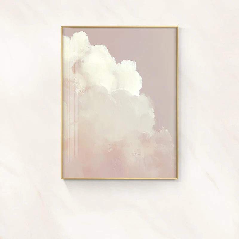 Blue Sky Clouds Abstract Wall Art Fine Art Canvas Prints Nordic Pictures For Living Room Bedroom Inspirational Home Art Decor (Unframed)