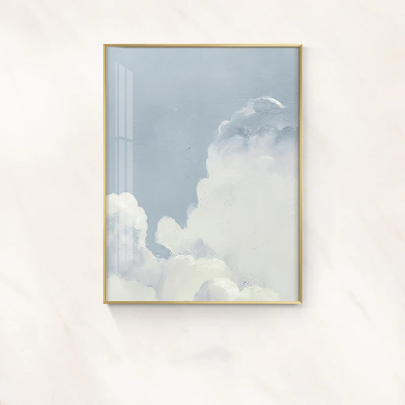 Blue Sky Clouds Abstract Wall Art Fine Art Canvas Prints Nordic Pictures For Living Room Bedroom Inspirational Home Art Decor (Unframed)
