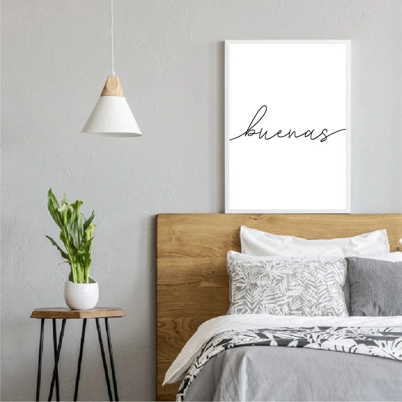 Buenas Noches Good Night Spanish Quotes Post Simple Black White Quotations Wall Art Fine Art Canvas Prints Minimalist Nordic Pictures For Bedroom