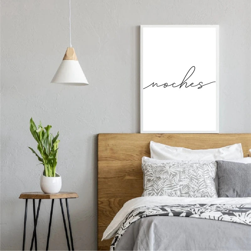 Buenas Noches Good Night Spanish Quotes Post Simple Black White Quotations Wall Art Fine Art Canvas Prints Minimalist Nordic Pictures For Bedroom 2025