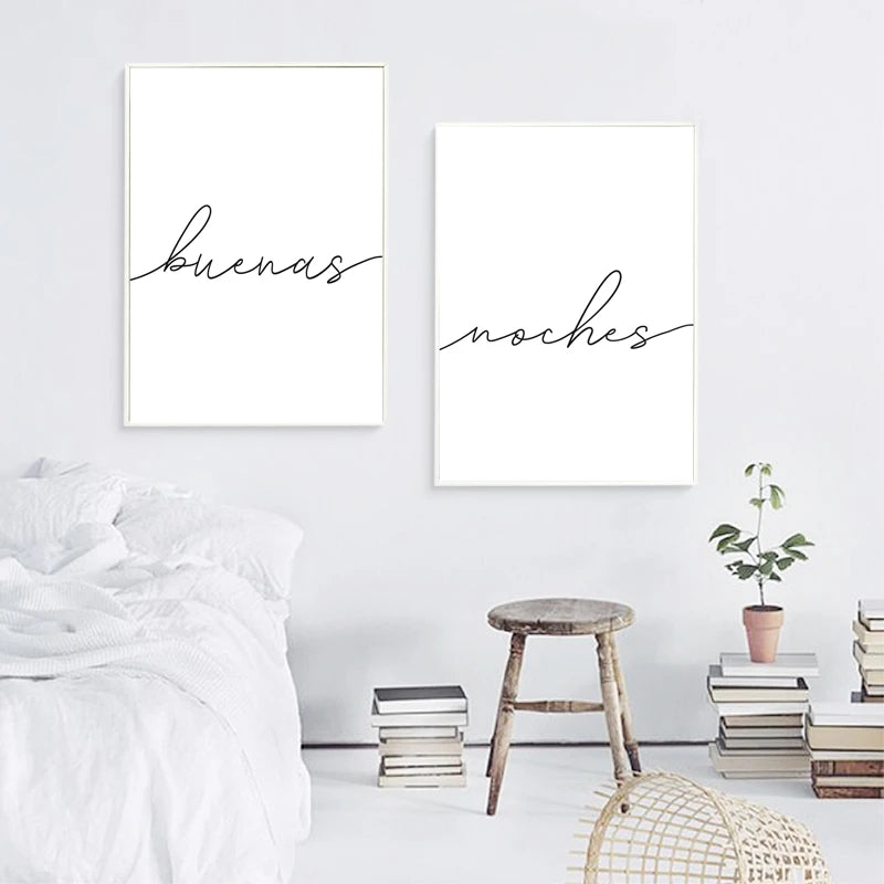 Buenas Noches Good Night Spanish Quotes Post Simple Black White Quotations Wall Art Fine Art Canvas Prints Minimalist Nordic Pictures For Bedroom 2025