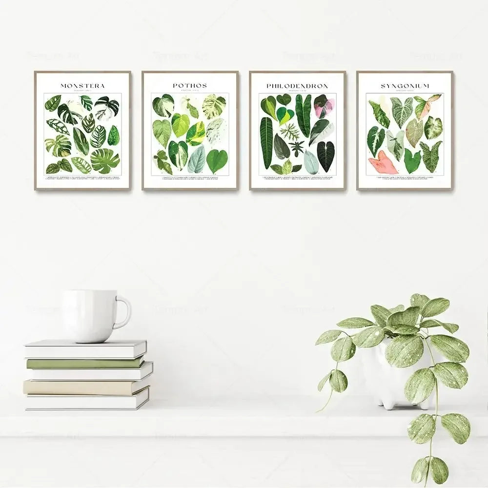 Classic Botanical Specimen Posters Green Leaves Wall Art Fine Art Canvas Prints Pictures For Kitchen Dining Room Living Room Decor 2025