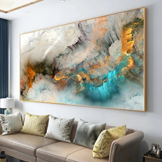 Colorful Abstract Alien Cloud Wall Art Fine Art Canvas Print Pictures For Living Room Above The Sofa Art For Modern Apartment Decor