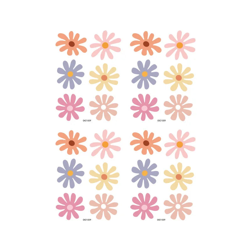 Colorful Daisy Flower Wall Stickers – Peel & Stick Vinyl Wall Decals for Kids’ Rooms, Nursery & Baby Girl Decor
