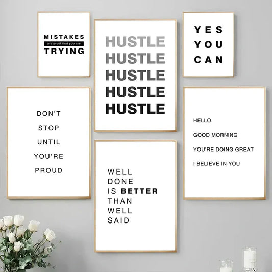 Daily Motivation Inspirational Quotations Posters Wall Art Fine Art Canvas Prints Simple Quotes Pictures For Bedroom Study Room Home Office Decor