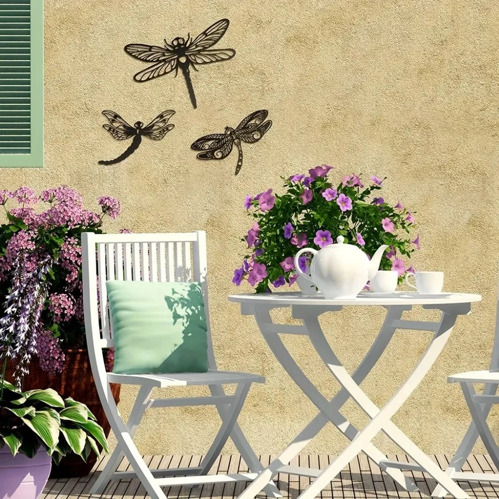 Dragonflies Iron Art Wall Art 3D Metal Sculptured Wall Decoration For Living Room Dining Room Creative Nordic Home Decor 2025