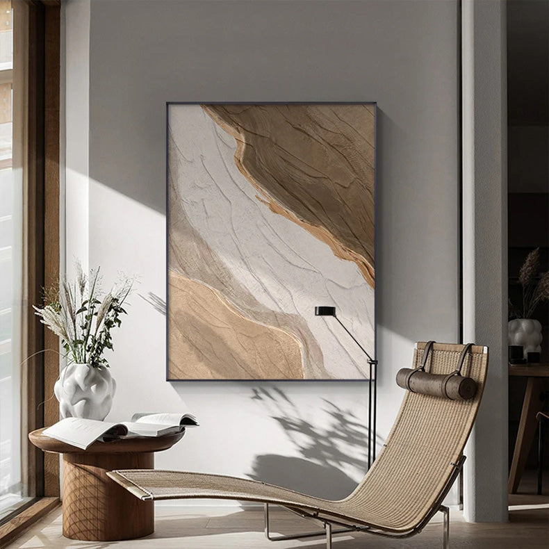 Earthy Colors Abstract Minimalist Green Brown Beige Wall Art Fine Art Canvas Prints Pictures For Modern Apartment Living Room Dining Room