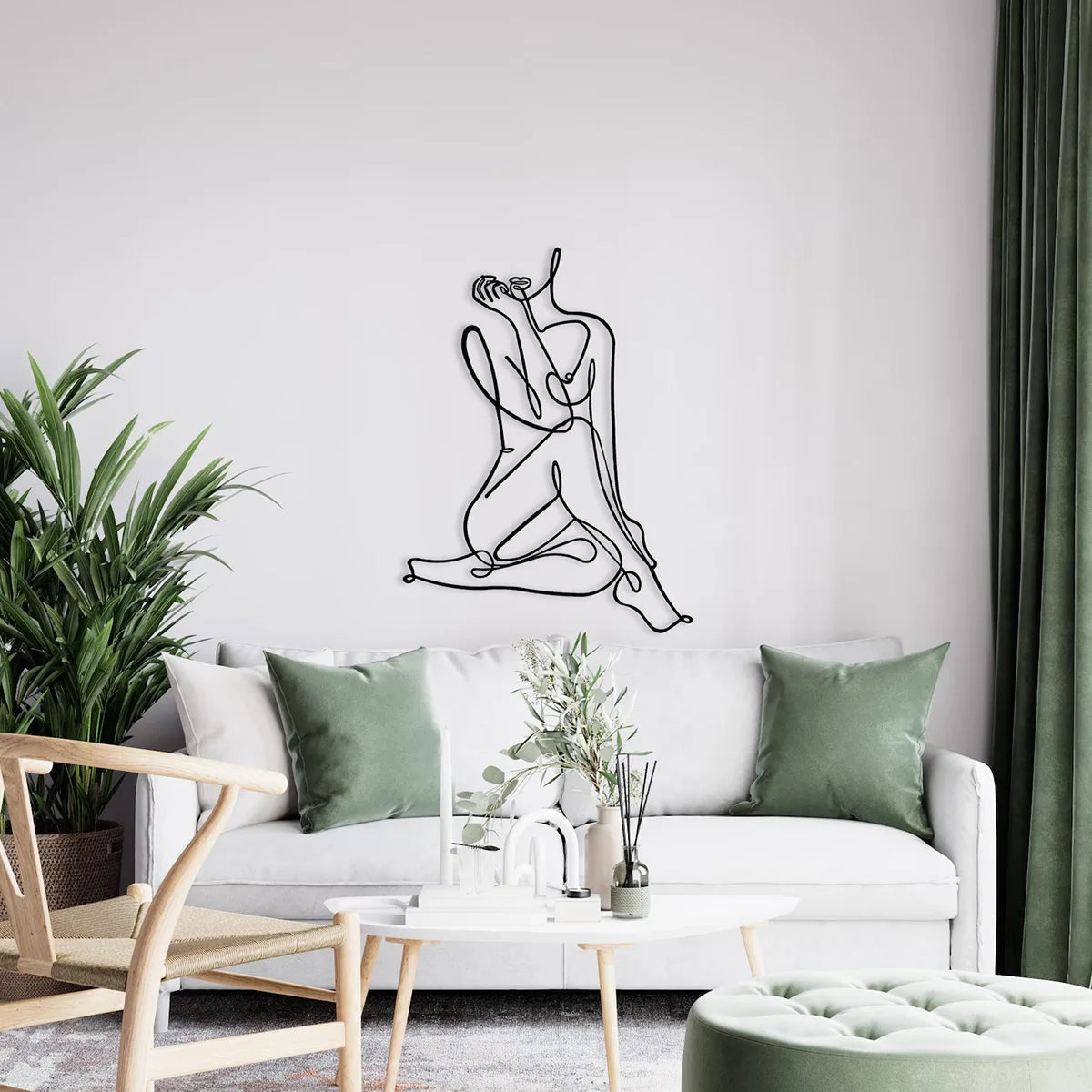 Elegant Lady Line Art Black Metal Wall Art 3d Iron Crafted Wall Mounted Decoration For Bedroom Living Room Boutique Salon Art Decor