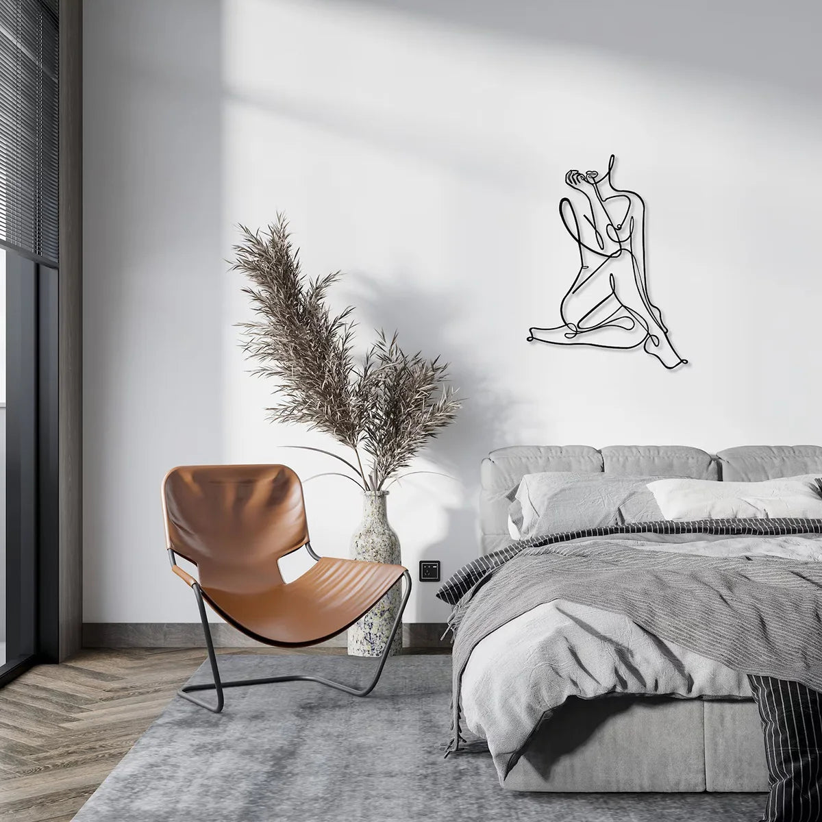 Elegant Lady Line Art Black Metal Wall Art 3d Iron Crafted Wall Mounted Decoration For Bedroom Living Room Boutique Salon Art Decor