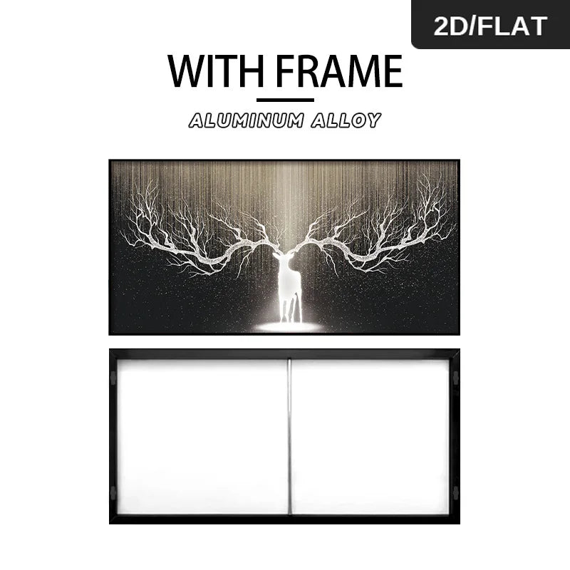 Artistic depiction of a person between two trees with an aluminum alloy frame on a white background.