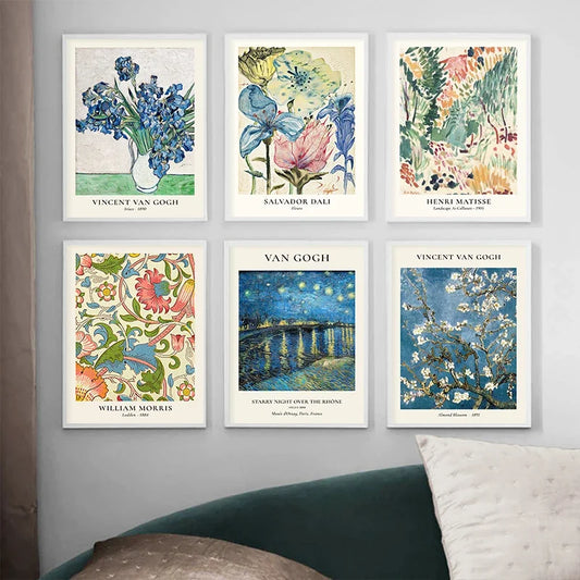 Famous Artists Vintage Classics Wall Art Fine Art Canvas Prints Colorful Gallery Wall Decor Pictures For Living Room