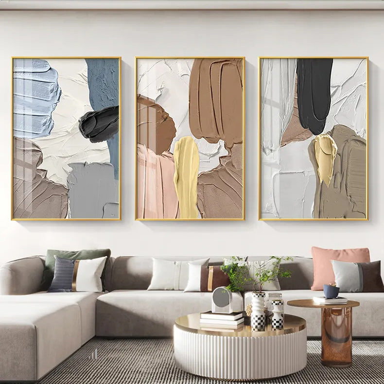 Fashion Color Pallete Thick Brush Smudge Abstract Wall Art Fine Art Canvas Prints Pictures For Bedroom Living Rroom Salon Art Decor