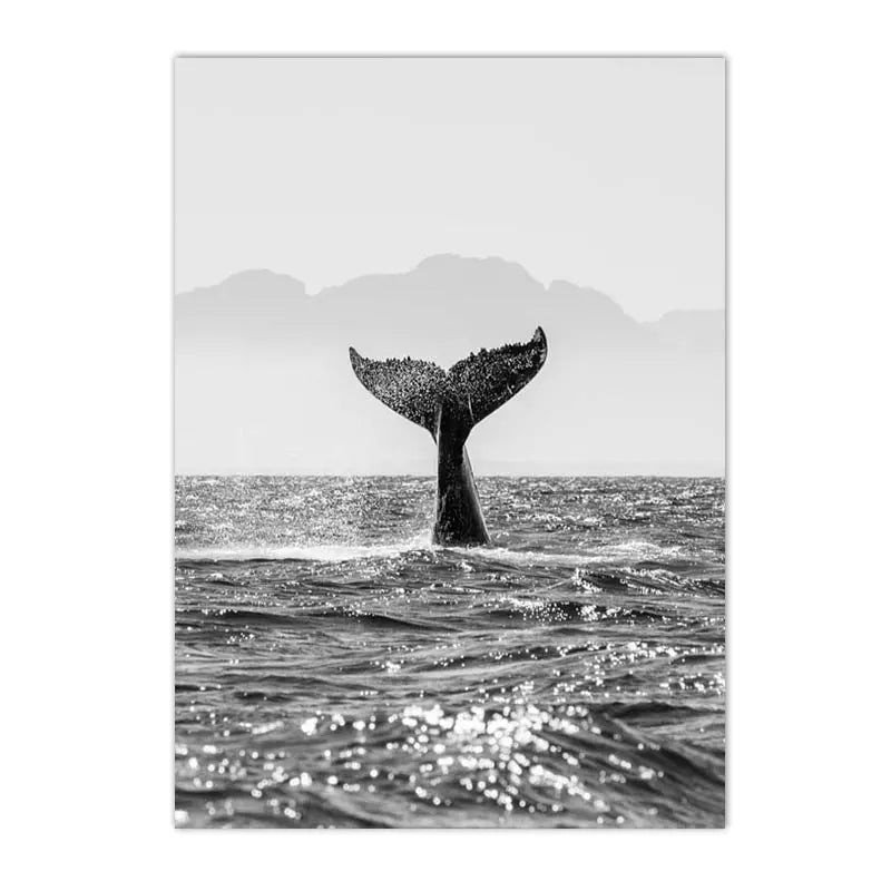 Good Vibes Only Black White Whale Poster Nordic Pictures Of Calm Wall Art Fine Art Canvas Prints Gallery Wall Art Prints For Modern Living