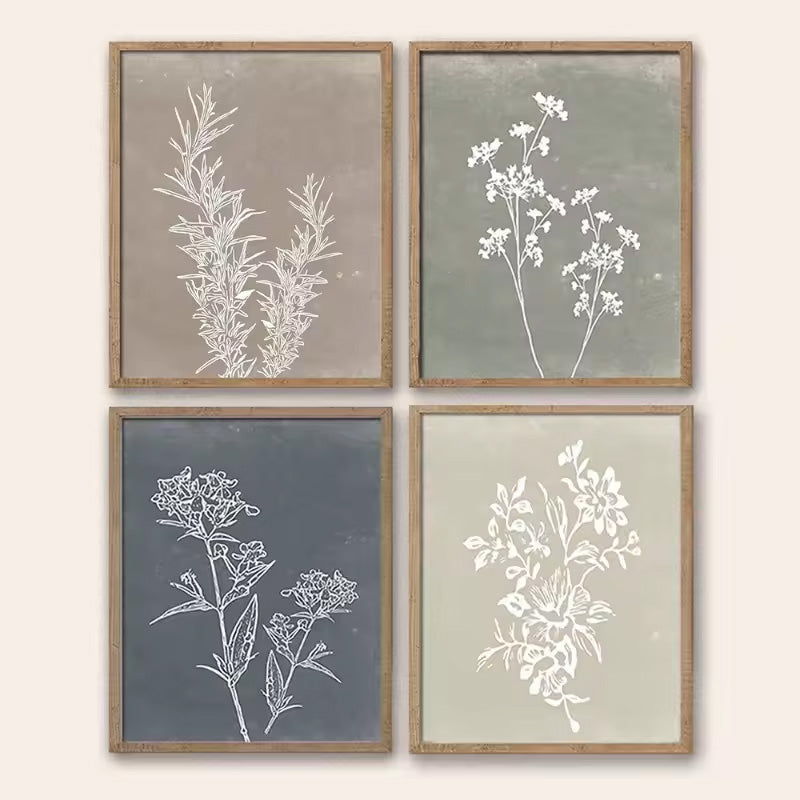 Simple Minimalist White Leaf Silhouette Wall Art Fine Art Canvas Prints Modern Botanical Pictures For Living Room Dining Room Bedroom Art Decor