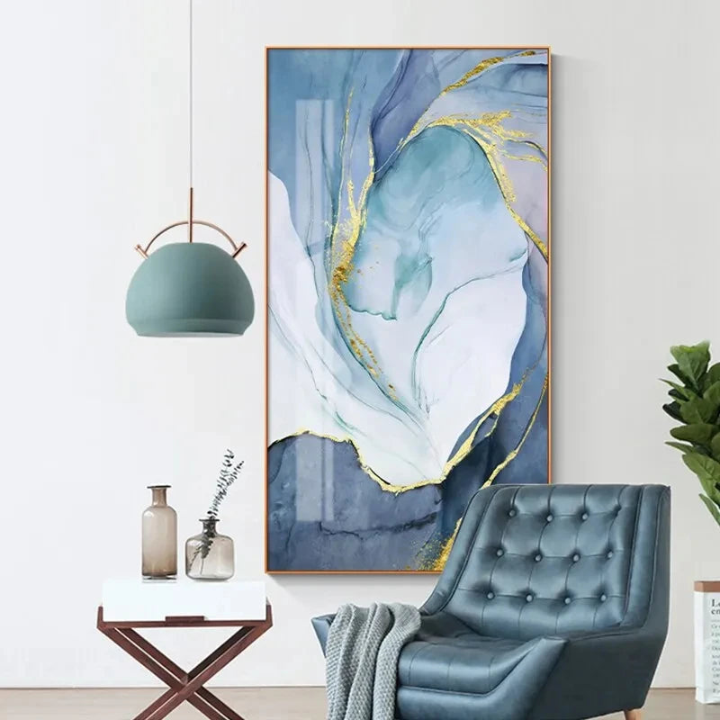 Grey Golden Liquid Marble Wall Art Fine Art Canvas Prints Modern Abstract Pictures For Living Room Dining Room Bedroom Art For Contemporary Interiors